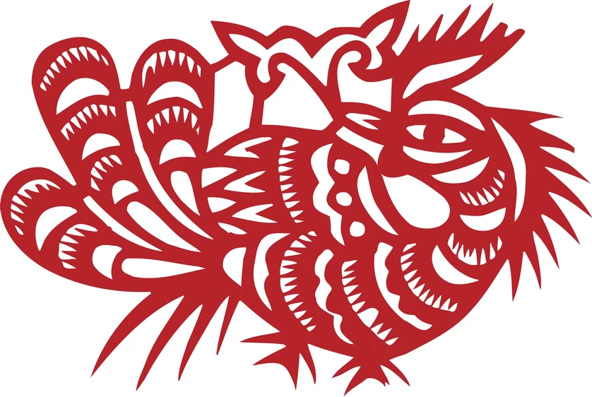 中国风传统民俗吉祥喜庆镂空剪纸窗花图案插画AI矢量PNG设计素材【135】